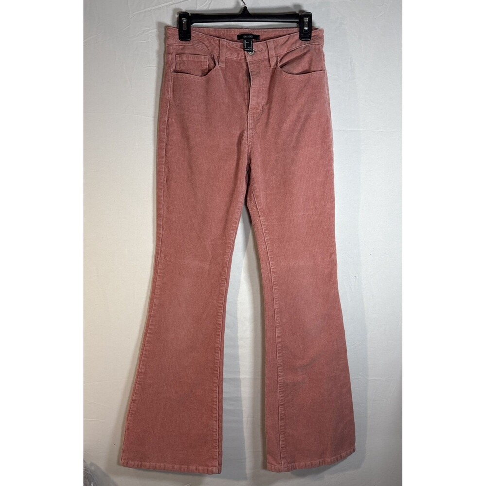Forever 21 Women’s Pink Corduroy Flare Pants Size L Y2K 5 Pocket